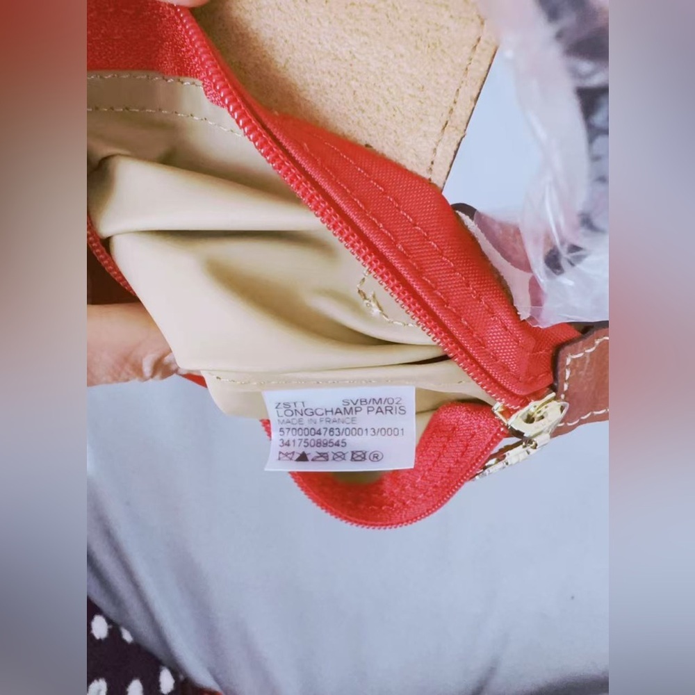 Longchamp Le pliage original pouch with handle red color - Picture 3 of 9